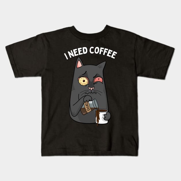 I need coffee lover coffee addict This Girl Runs On Caffeine And Sarcasm Funny Kids T-Shirt by BoogieCreates